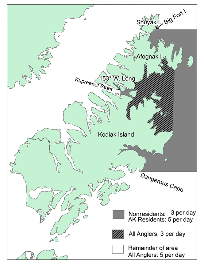 Eastern Afognak and Kodiak Islands Rockfish Limits Reduced for Nonresidents